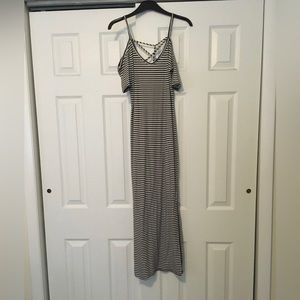 Black and white striped maxi